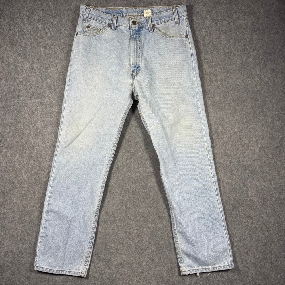 Vintage Levis 505 Orange Tab Jeans Mens Fits 32x30 Light Wash Straight Leg 90s